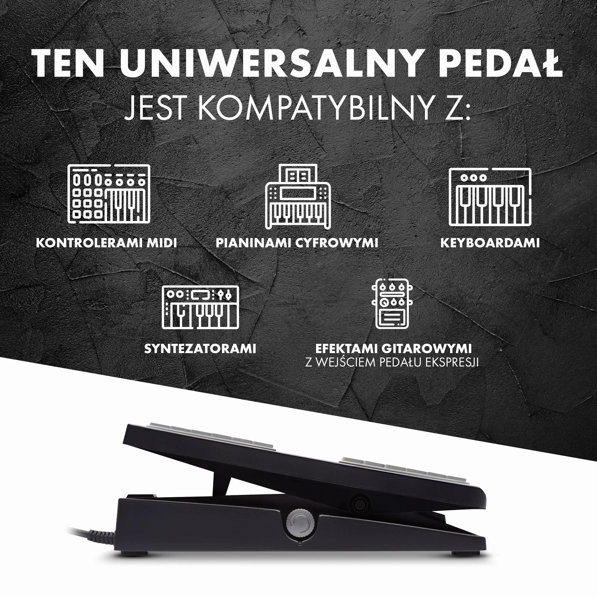Pedał ekspresji M-AUDIO EX-P do keyboardu, klawiatury/kontrolera MIDI i obsługiwanych pedałów efektów gitarowych