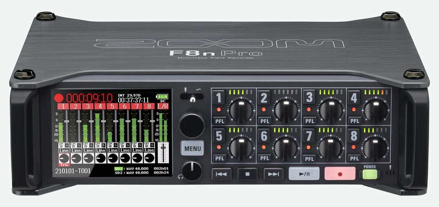 ZOOM F8nPro Field Recorder 8-kanałowy 32-bitowy rejestrator audio czarny