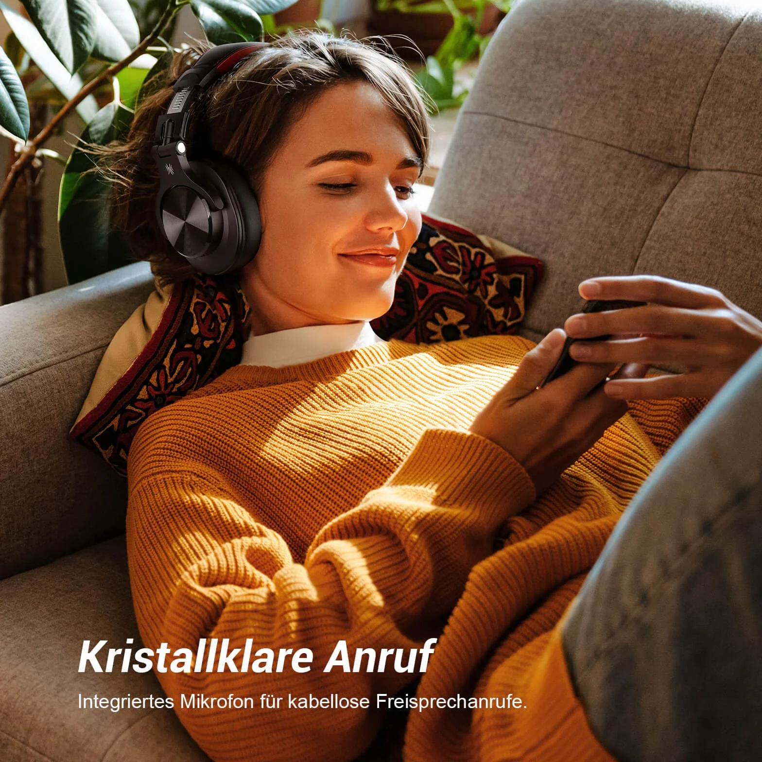 OneOdio A70 Słuchawki Bluetooth Over Ear, przewodowe i bezprzewodowe słuchawki stereofoniczne z mikrofonem, 72 godziny odtwarzania CVC 8,0 Jack 3,5 mm i 6,35 mm, składane słuchawki do DJ do gitary