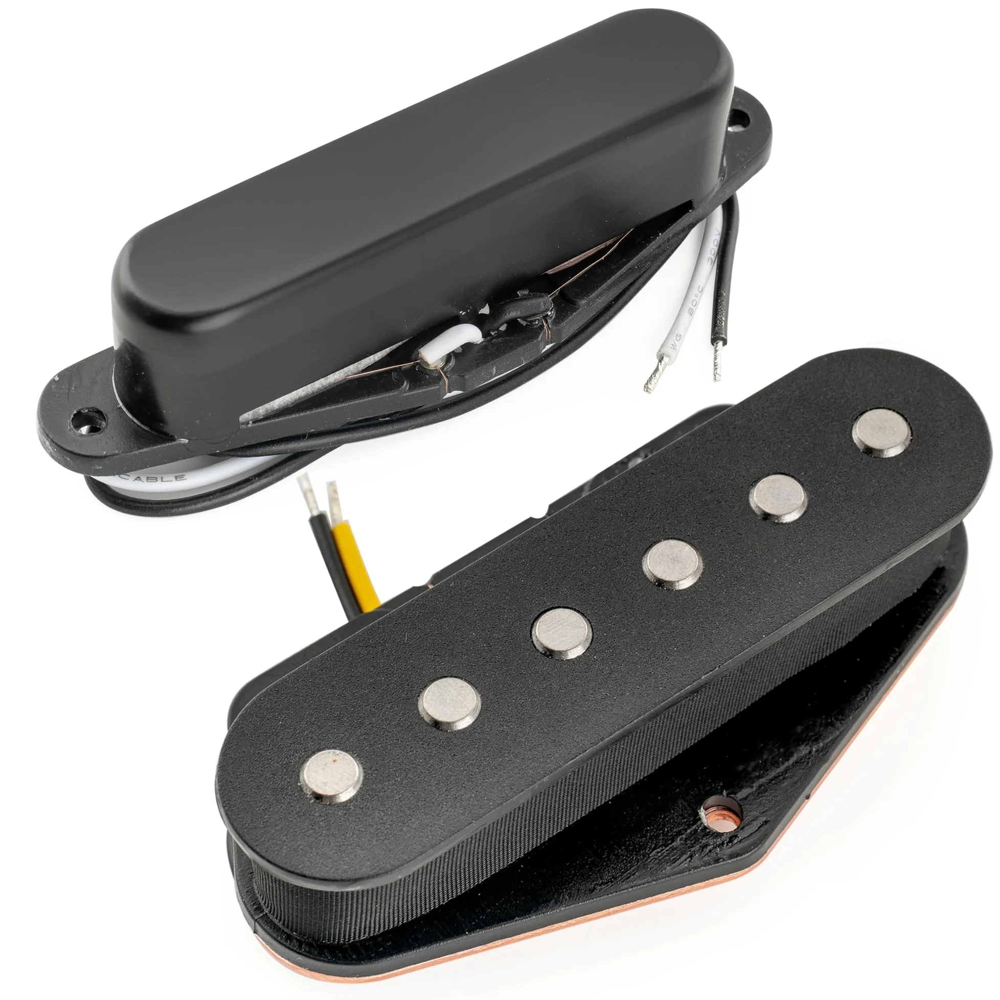 Musiclily Pro TL-60S Alnico 5 Przetwornik Single Coil Neck Bridge Pickups Set 8K/7,3K do Gitary Elektrycznej typu Tele, Czarny