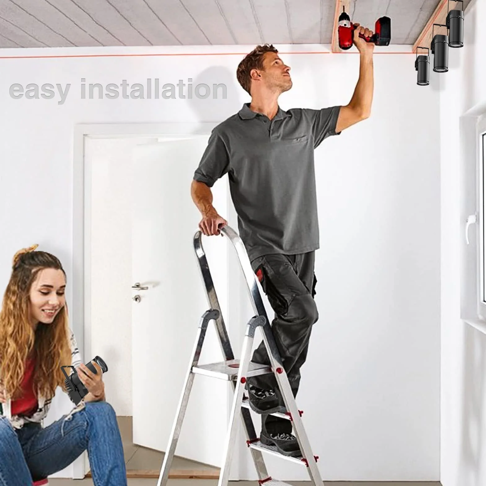 U`King 30 W LED Pinspot światła RGBW, reflektor DMX512, tryb automatyczny, efekt świetlny na urodziny, imprezę, dyskotekę, KTV, czarny