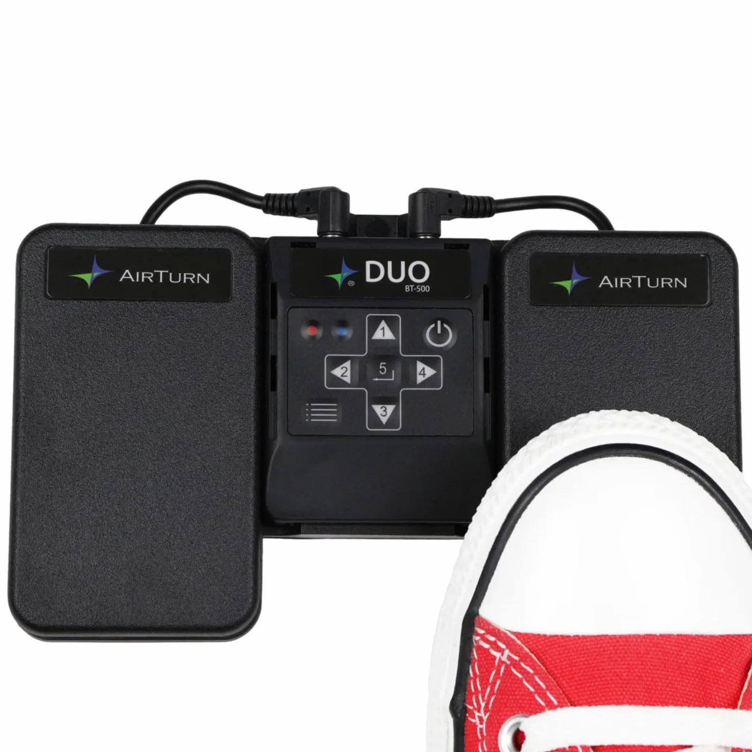 Airturn Duo 500 przełącznik nożny Bluetooth z zasilaczem keepdrum