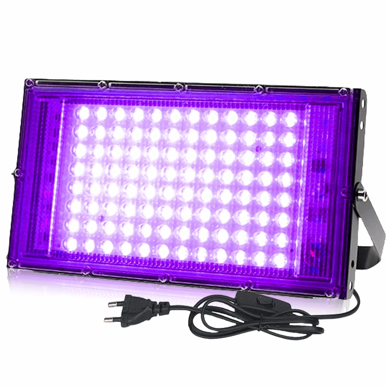 Czarne światło UV, 100 W, 100 W, reflektor UV IP66, wodoszczelny, czarne światło, światło UV z przełącznikiem, nadaje się na imprezy, oświetlenie sceniczne, malowanie ciała, wystawy sztuki