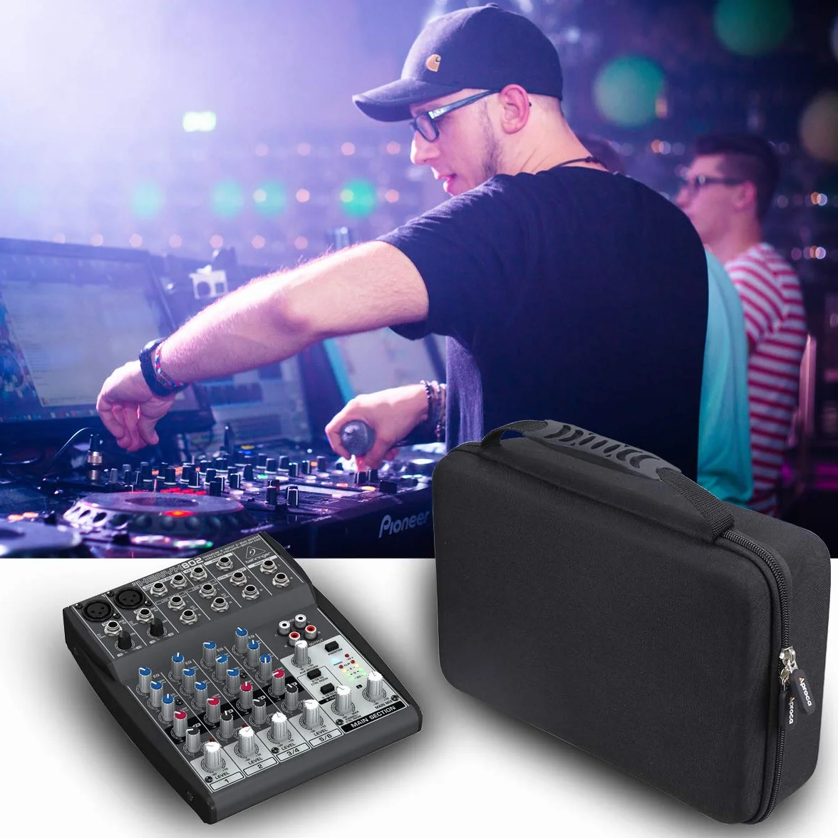 Aproca twarda walizka podróżna do Behringer Flow 8 Xenyx 802 Premium cyfrowy mikser 8 wejść