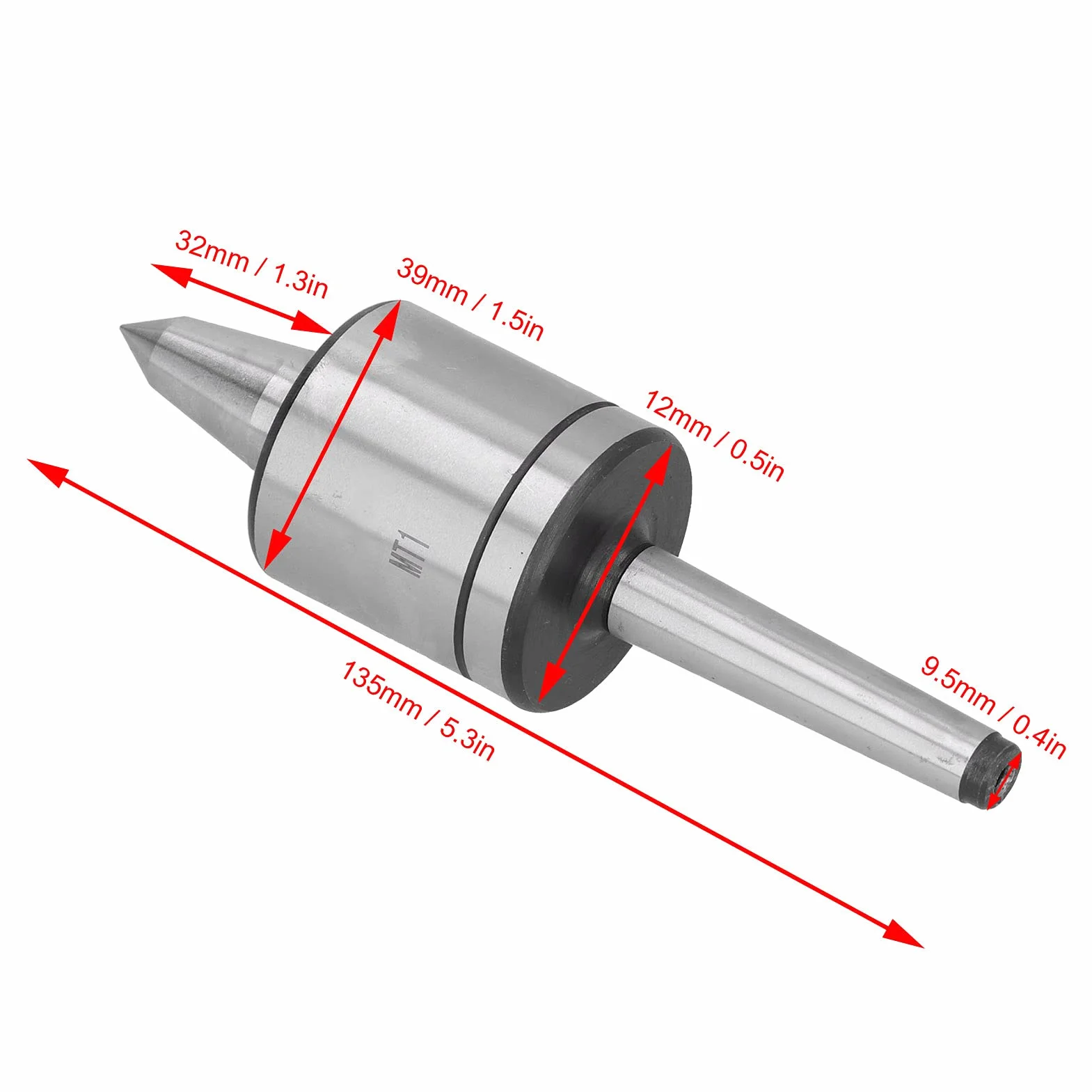 Estink MK1 Konik Tokarski Obrotowy, 60° Stożek Morse'a, Dokładność 0.01mm, Łożysko, Akcesoria do Obróbki Drewna