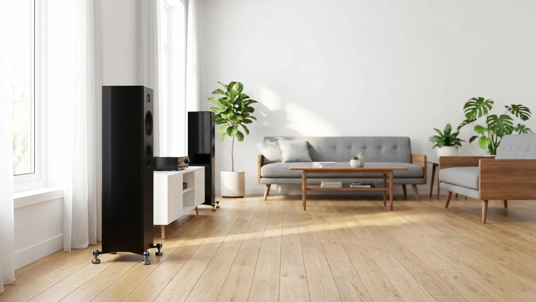 PrecisionGeek Kolce głośnikowe M6 z podkładkami izolacyjnymi 20 mm, zestaw 4 kolców + 4 podkładki, anodowane aluminium, szare, głośniki HiFi, stojaki AV, subwoofery i sprzęt audio, nóżki