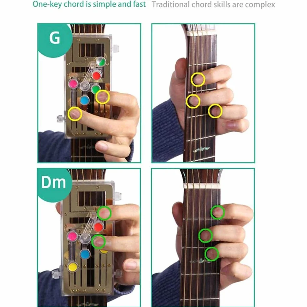 Chord Buddy system uczenia się gitary z klipowym stroikiem chromatycznym i 6 akordami