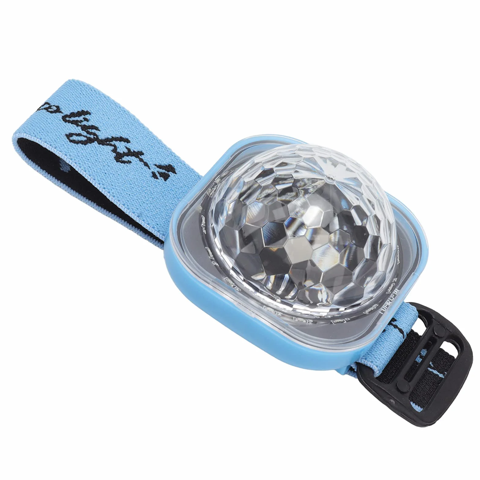 Mini Disco Lights Przenośne Obrotowe Oświetlenie Imprezowe Disco Bransoletka na światło RGB Strobe DJ Led Lights (Niebieska muszla)