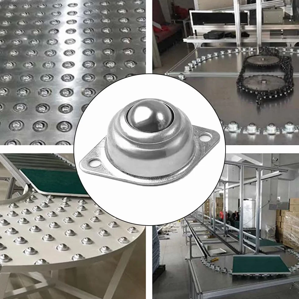 LightBeacon 8 sztuk kółek do przenoszenia kulek, łożyska stożkowe, 360 stopni płaskie rolki kulkowe z M4 x 16 mm śruby do wózków półkowych