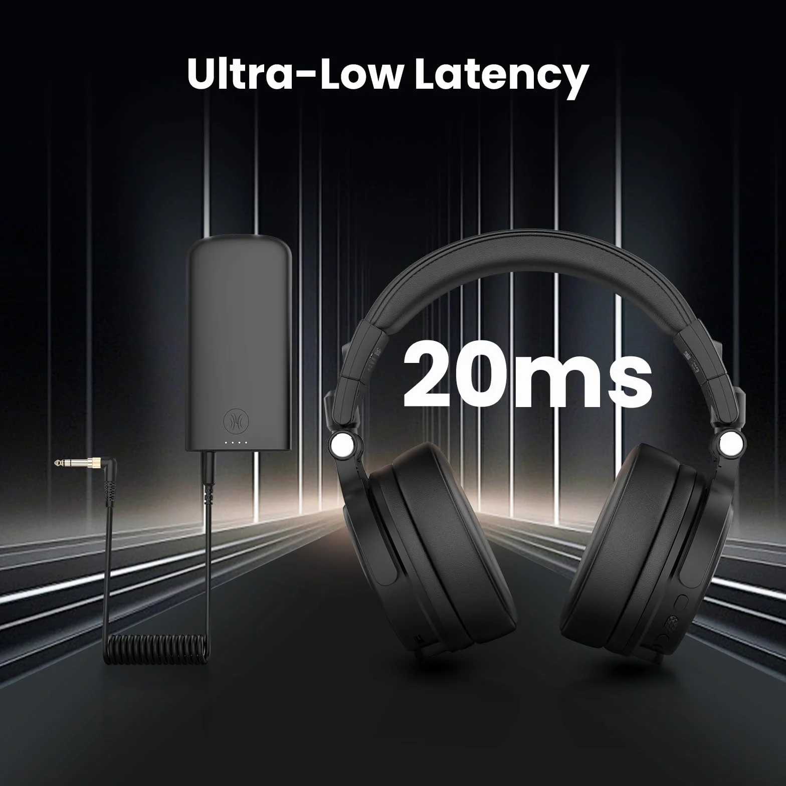 OneOdio Studio Max 1 Bezprzewodowy zestaw słuchawkowy Bluetooth DJ, 120 h autonomii, Hi-Res/LDAC, niskie opóźnienie 20 ms, połączenie Dongle/Bluetooth/6,35 mm/3,5 mm do nagrywania podcastów, gitary