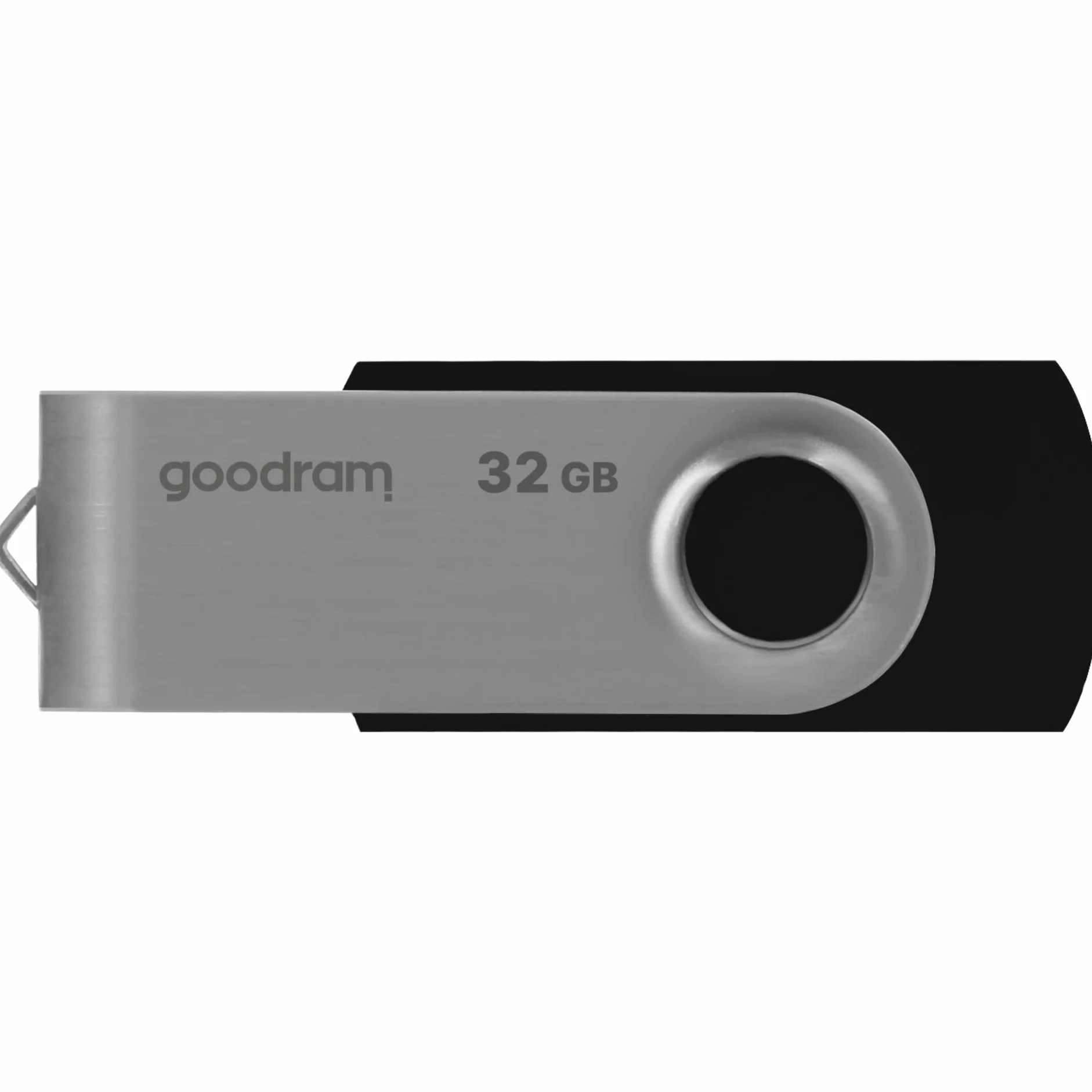 Goodram - Pamięć Flash USB UTS2, Pendrive USB 2.0, 32 GB - Prędkość Odczytu do 20 MB/s - Prędkość Zapisu do 5 MB/s - Nasadka Ochronna - z funkcją Breloka - Czarny