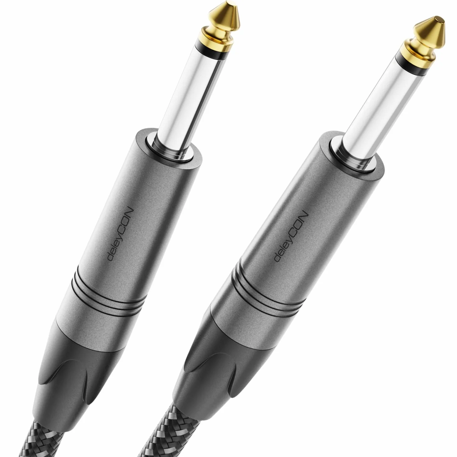 deleyCON 3,0m Kabel Instrumentalny 6,35mm Klinke Mono OFC AWG24 do Gitary Basu Wzmacniacza