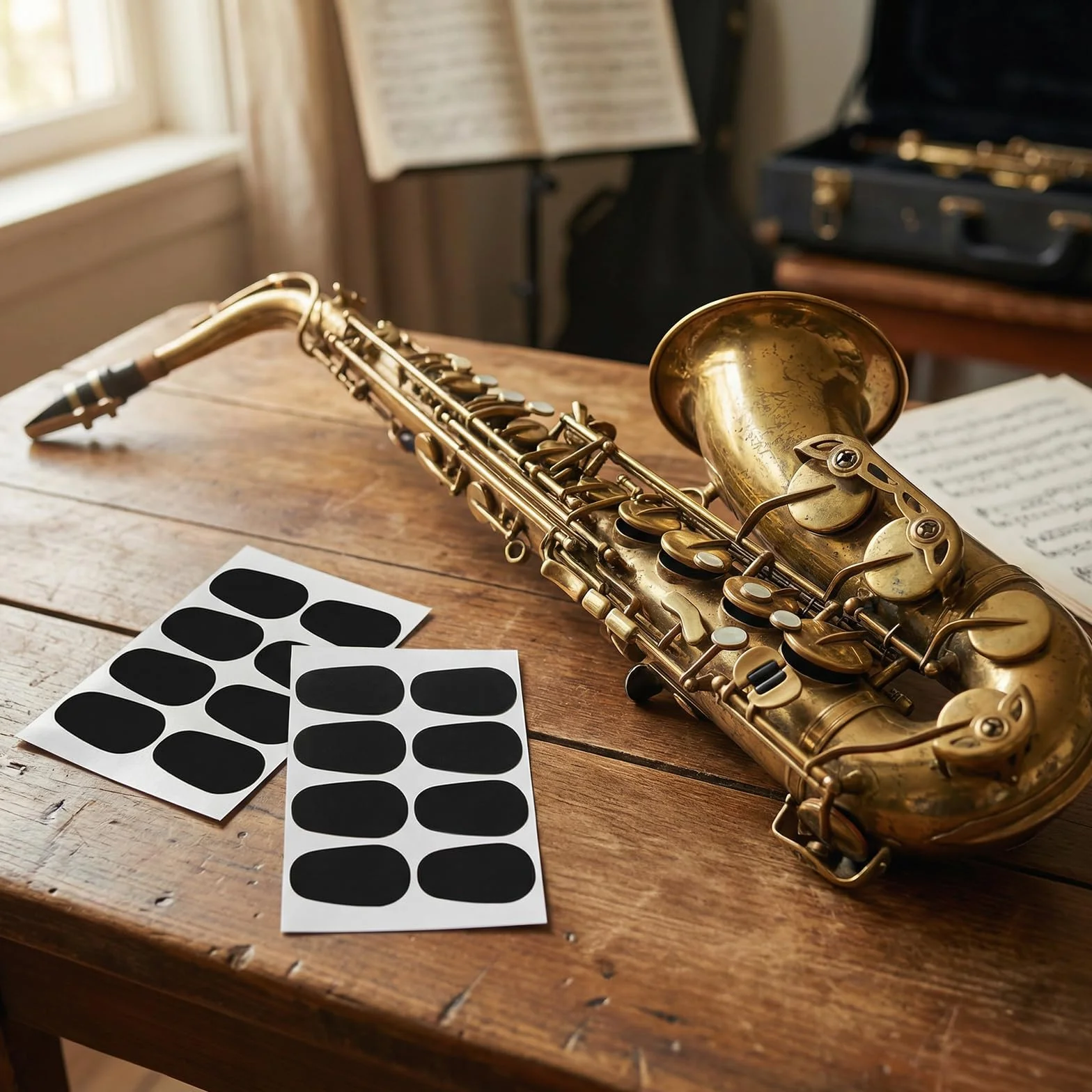 48 sztuk poduszek na ustnik, guma do gryzienia, klarnet, 8 mm podkładki ustnikowe do saksofonu i klarnetu, poduszki na ustnik, poduszki saksofonowe do ochrony instrumentów dętych (czarne)