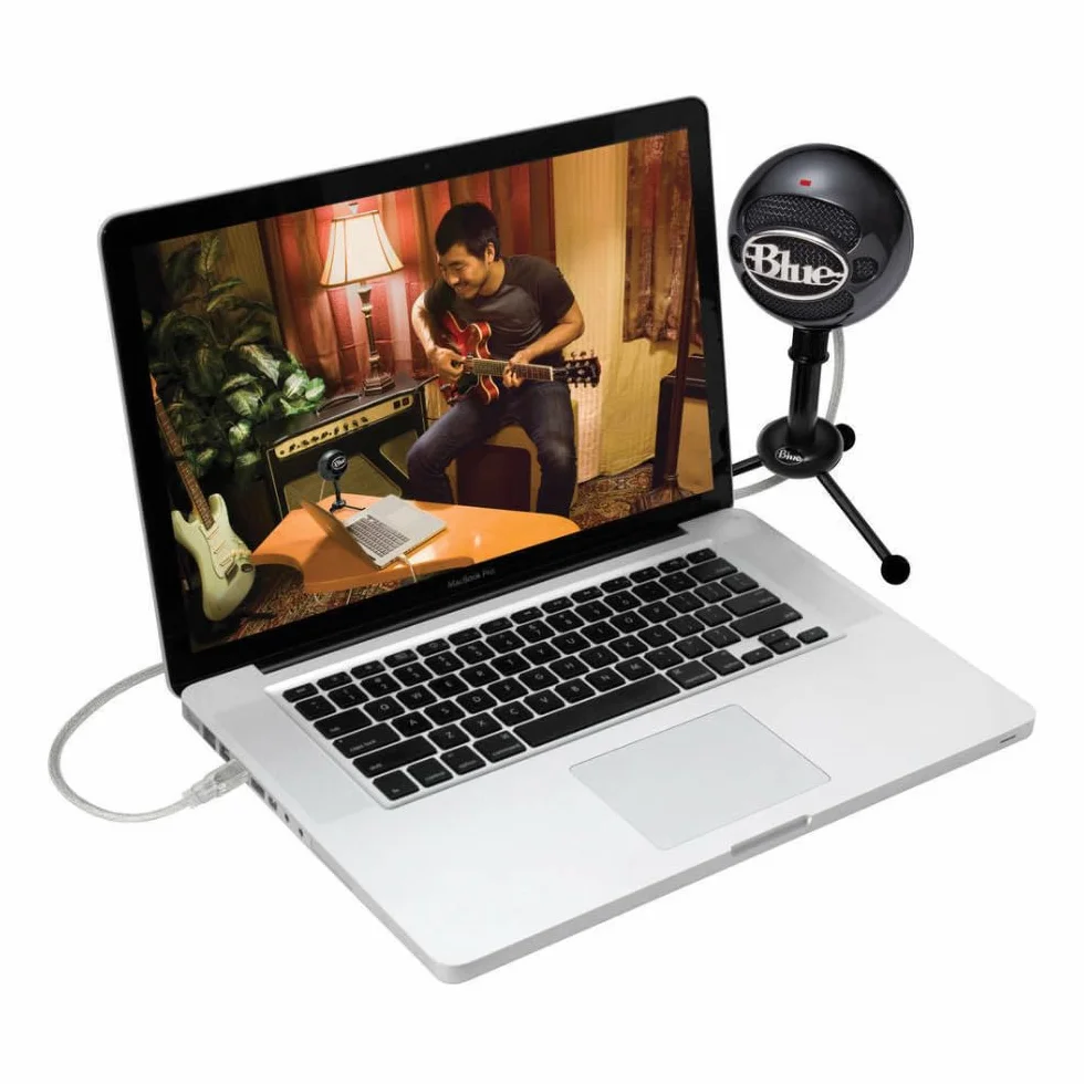 Blue Snowball iCE Mikrofon USB do PC, Mac, Gamingu, Nagrywania, Streamingu, Podcastów, z Kapsułą Mikrofonu Pojemnościowego Kardioidalnego z Regulowanym Stojakiem i Przewodem USB, Plug 'n Play - Czarny