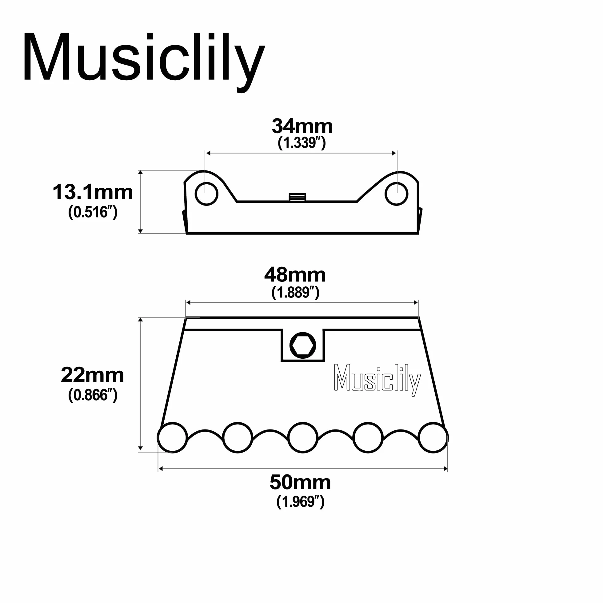 Musiclily Ultra Mosiężny Pazur Tremolo Claw do Strat/Floyd Rose