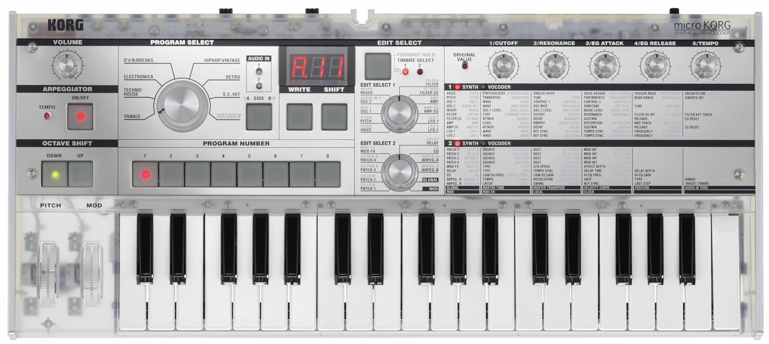 Korg MicroKORG Crystal 37-Key Analog Modeling Syntezer z Wokoderem Edycja Limitowana