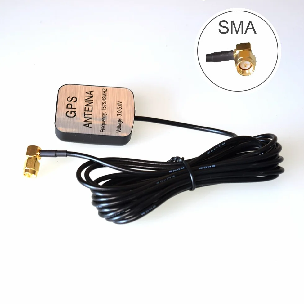 Cocar Aktywny kabel antenowy GPS, kątowa wtyczka męska SMA, do systemu nawigacji, 3 m, pozłacany