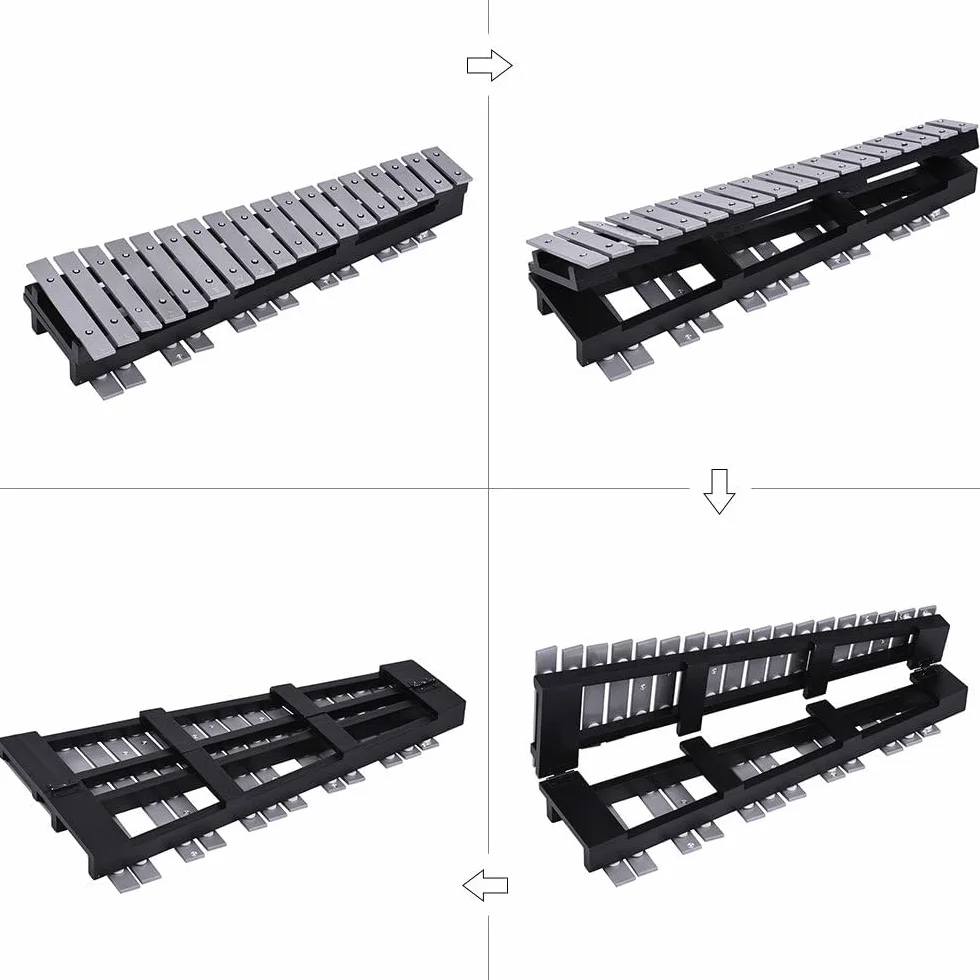 Btuty 30-sztabkowy ksylofon Glockenspiel, składany, instrument muzyczny perkusyjny, drewniana rama i aluminiowe sztabki, prezent z torbą do przenoszenia