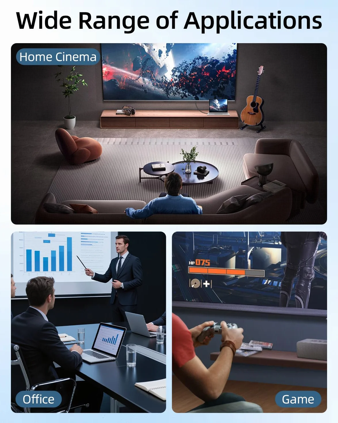 GELRHONR Adapter 8K Mini HDTV na HDTV 2.1, 8K przy 120 Hz 4K przy 60 Hz męski na żeński nylonowy pleciony krótki kabel adaptera do aparatu, Ras//Raspberry Pi, laptopa, telewizora, monitora, 15 cm (kąt