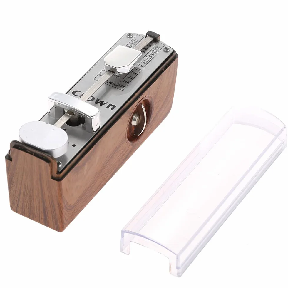Przśny Mini Metronome Metronom Uniwersalny Metronome 11cm Wysokość dla Fortepianu Gitara Skrzypce Ukulele Chiński Zither Instrumenty Muzyczne FNHY