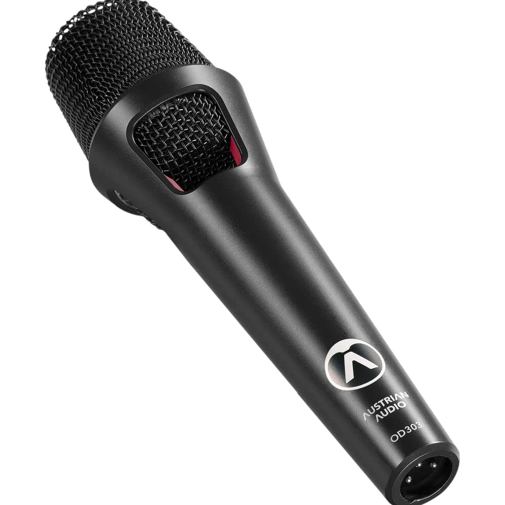 Austrian Audio OD303 Mikrofon sceniczny z technologią Open Acoustics, mikrofon kierunkowy (otwarta konstrukcja, zintegrowany dyfuzor szumów 3D Pop Noise Diffusor), czarny