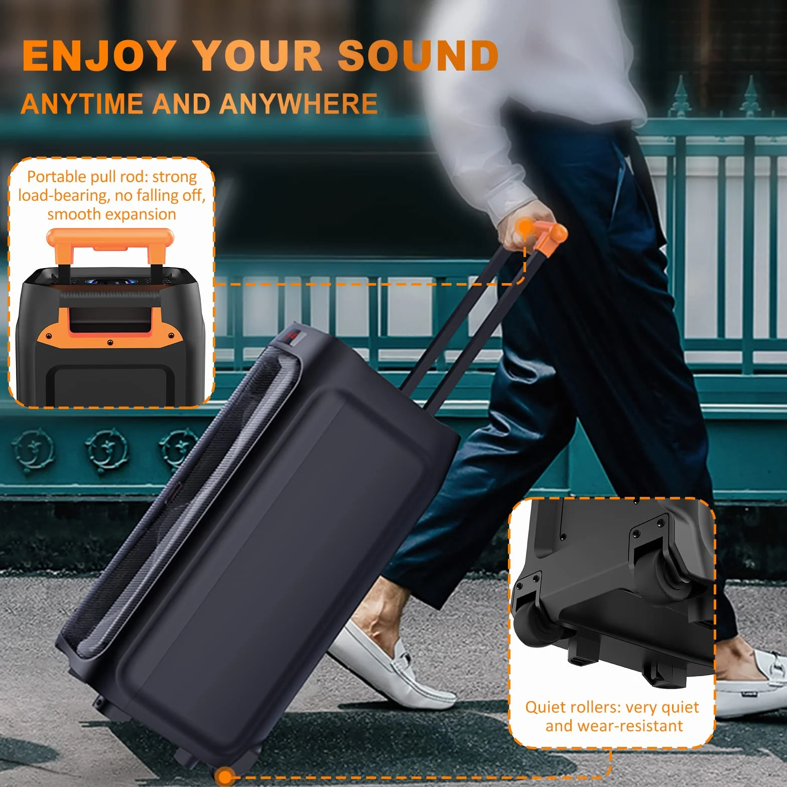 JYX Profesjonalne Karaoke Pełna z 2 bezprzewodowymi mikrofonami, Głośnik Bluetooth Karaoke Przenośny system Pa,TWS, Radio MP3 USB/TF/FM/Rec na imprezę