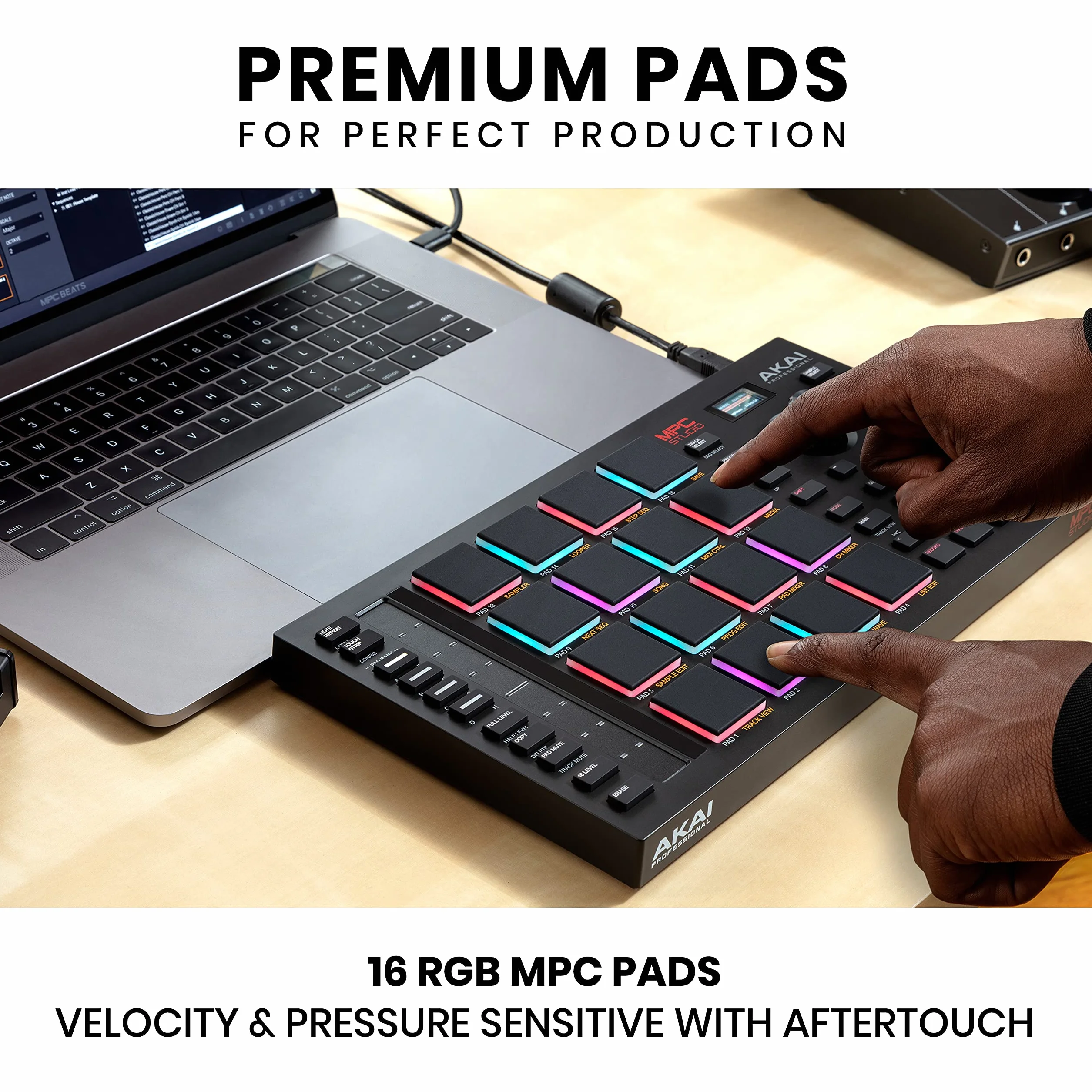 Akai Professional MPC Studio Kontroler MIDI Beat Maker 16 podkładek RGB czułych na siłę nacisku