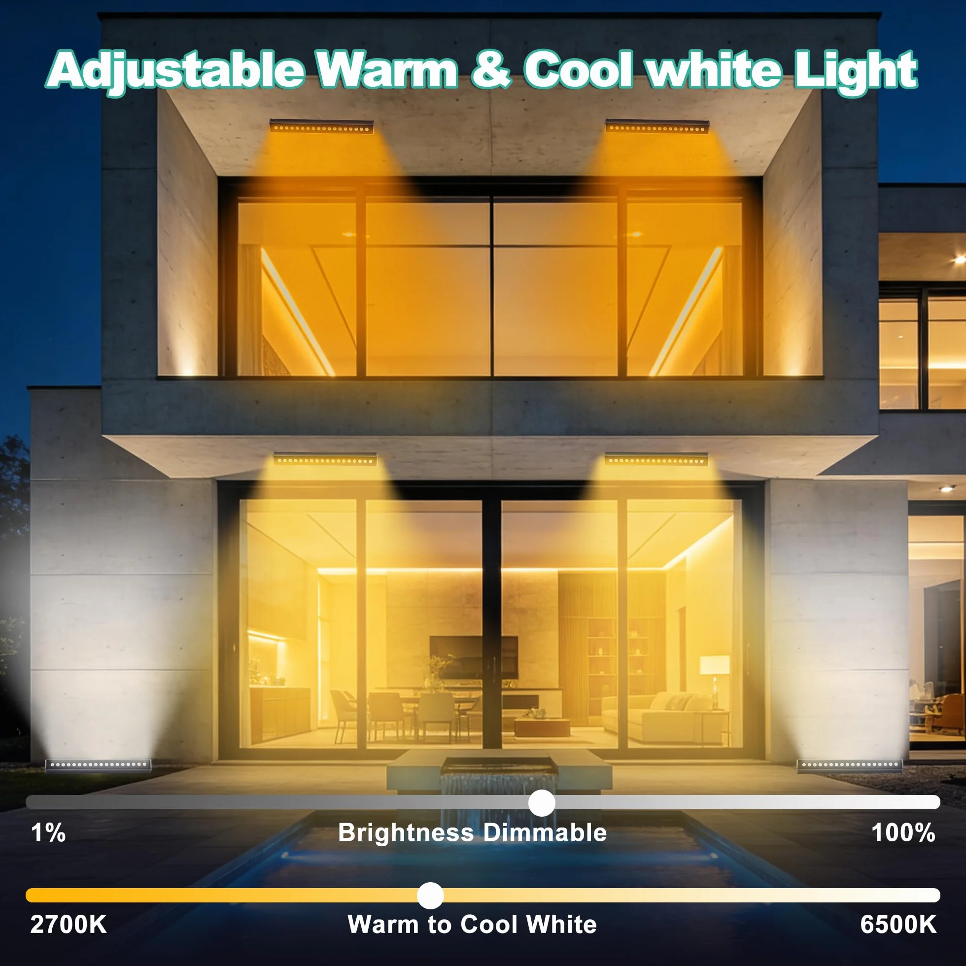 Oświetlenie punktowe RGB LED, 90 W RGB Wallwasher with Remote Control and Bluetooth, 16 milionów kolorów, 12 trybów, wodoszczelność IP66, możliwość ściemniania, oświetlenie imprezowe, bar do