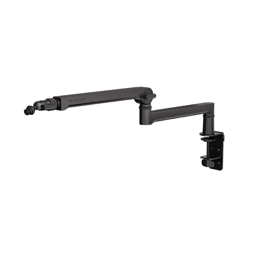 ENDORFY Broadcast Low Profile Boom Arm, niskoprofilowe ramię na mikrofon, smartfon, oświetlenie, kamerę, 360 stopni rotacji, ukryty kanał na przewody, dla graczy, twórców, streamerów, podcasterów