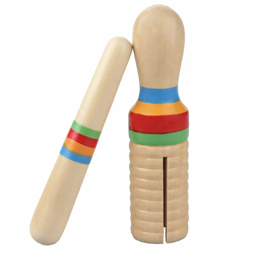 Dilwe Drewniany Guiro, Guiro Crow Sounder, zabawka perkusyjna, instrument muzyczny dla dzieci