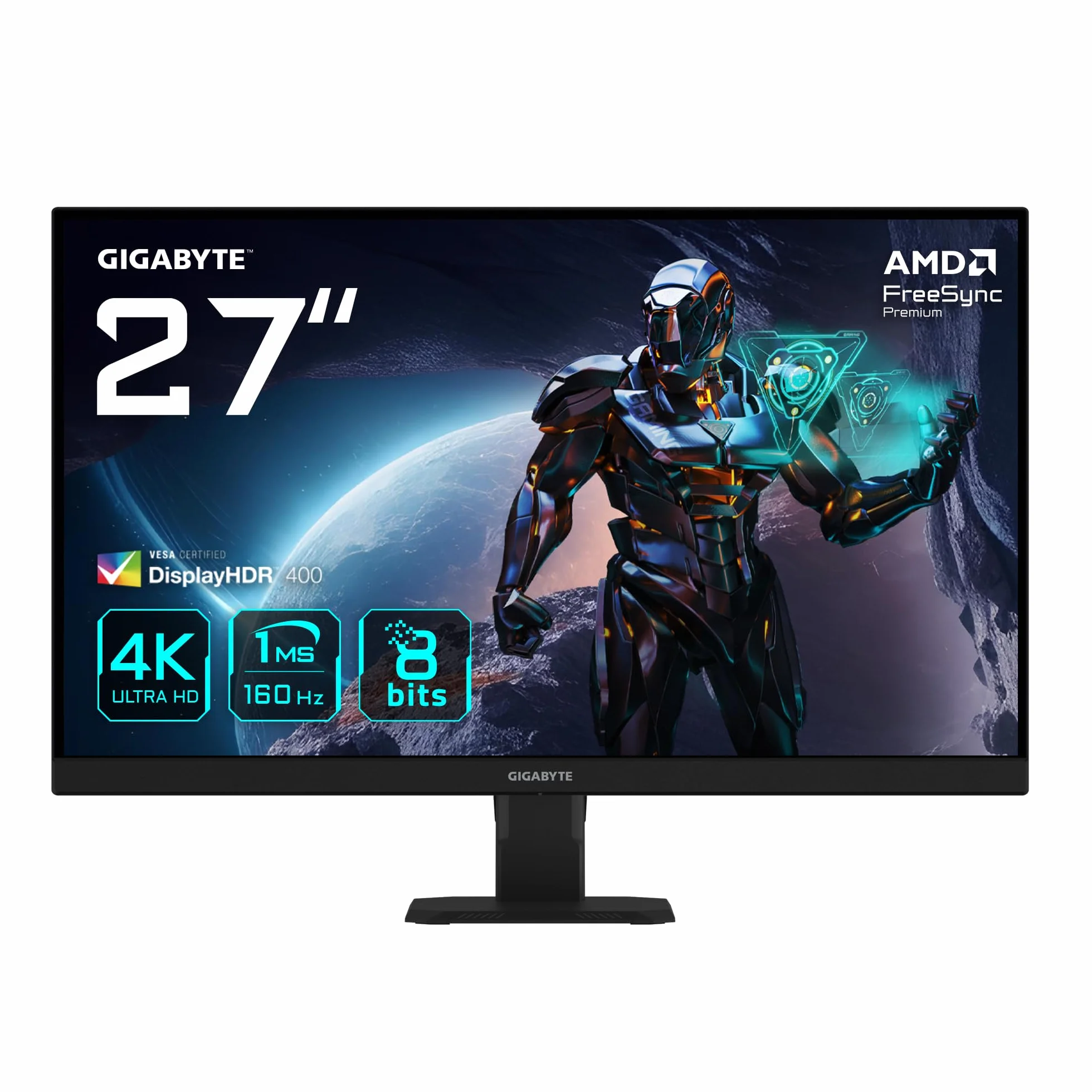Gigabyte GS27U 27" monitor do gier UHD - 3840 x 2160, 160Hz, 1ms, 350 CD/m², Display HDR400, HDMI 2.1, DisplayPort 1.4