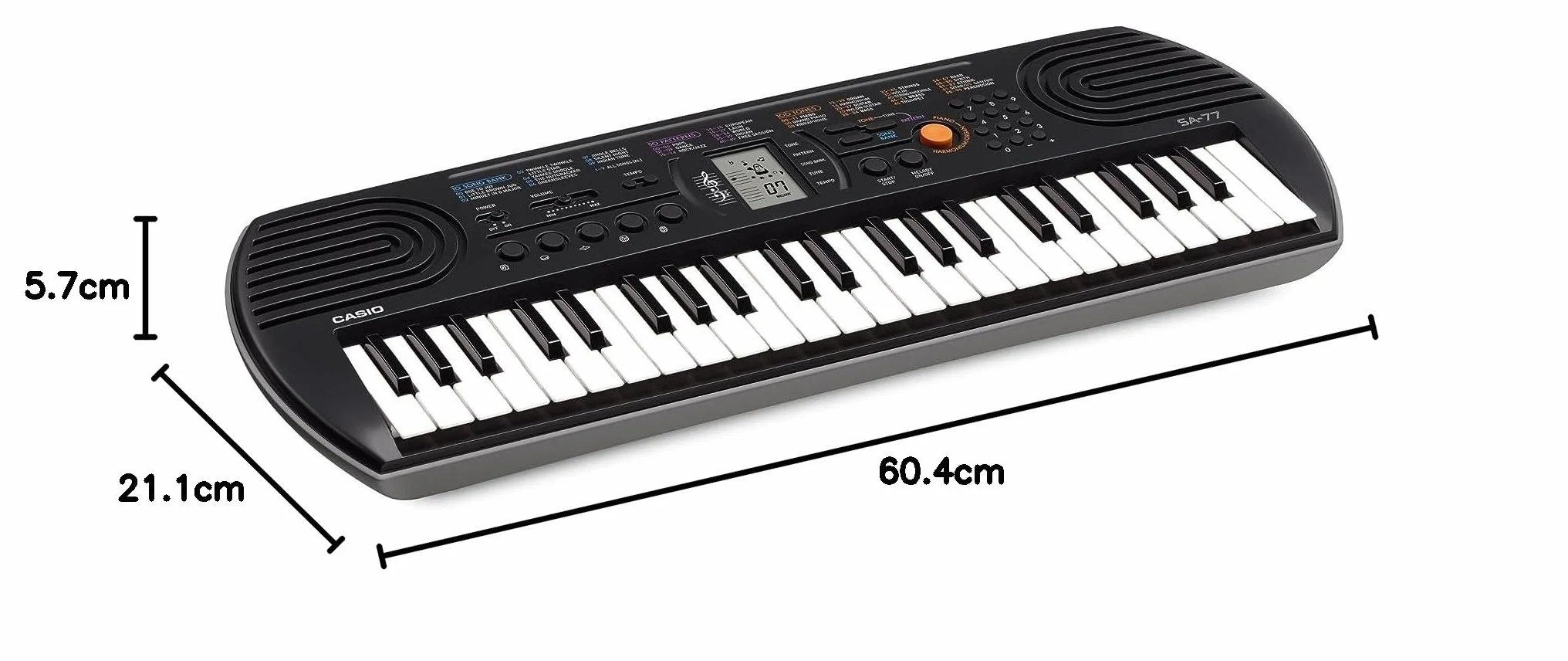 Casio SA-77 Keyboard, Czarny, 44 Klawisze