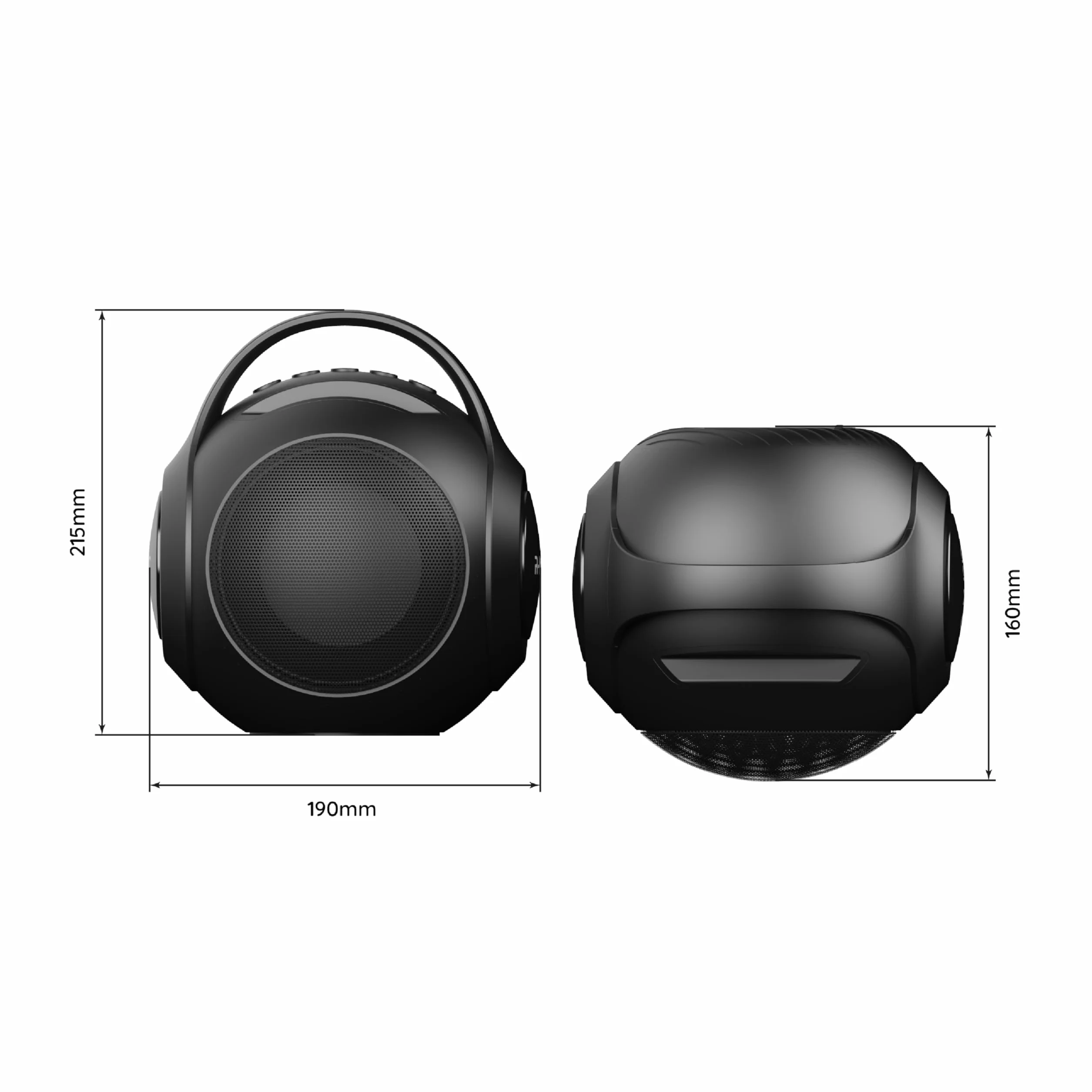R-MUSIC DUOLED - Bezprzewodowy głośnik RGB z 2 mikrofonami do karaoke - porty AUX/Micro SD/USB, 11 zestawów świateł, 2 mikrofony w zestawie, uchwyt do smartfona, zniekształcenie głosu