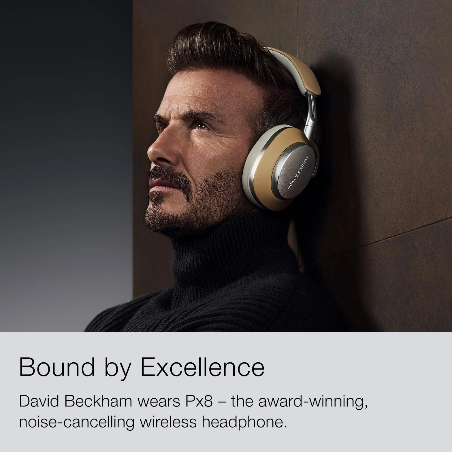 Bowers & Wilkins FP42978 PX8 bezprzewodowe słuchawki nauszne z Bluetooth i redukcją szumów, beżowe