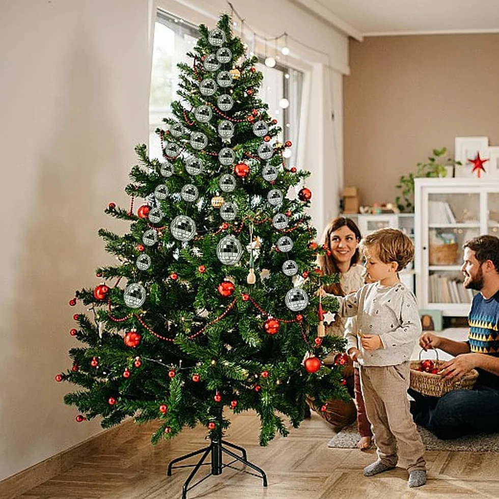 Lustrzana kula dyskotekowa, 40 szt. mini kul dyskotekowych, brokatowa kula dyskotekowa, dekoracja wisząca do tańca DJ, efekt świetlny, imprezy dla dzieci, spotkania, do tańca towarzyskiego