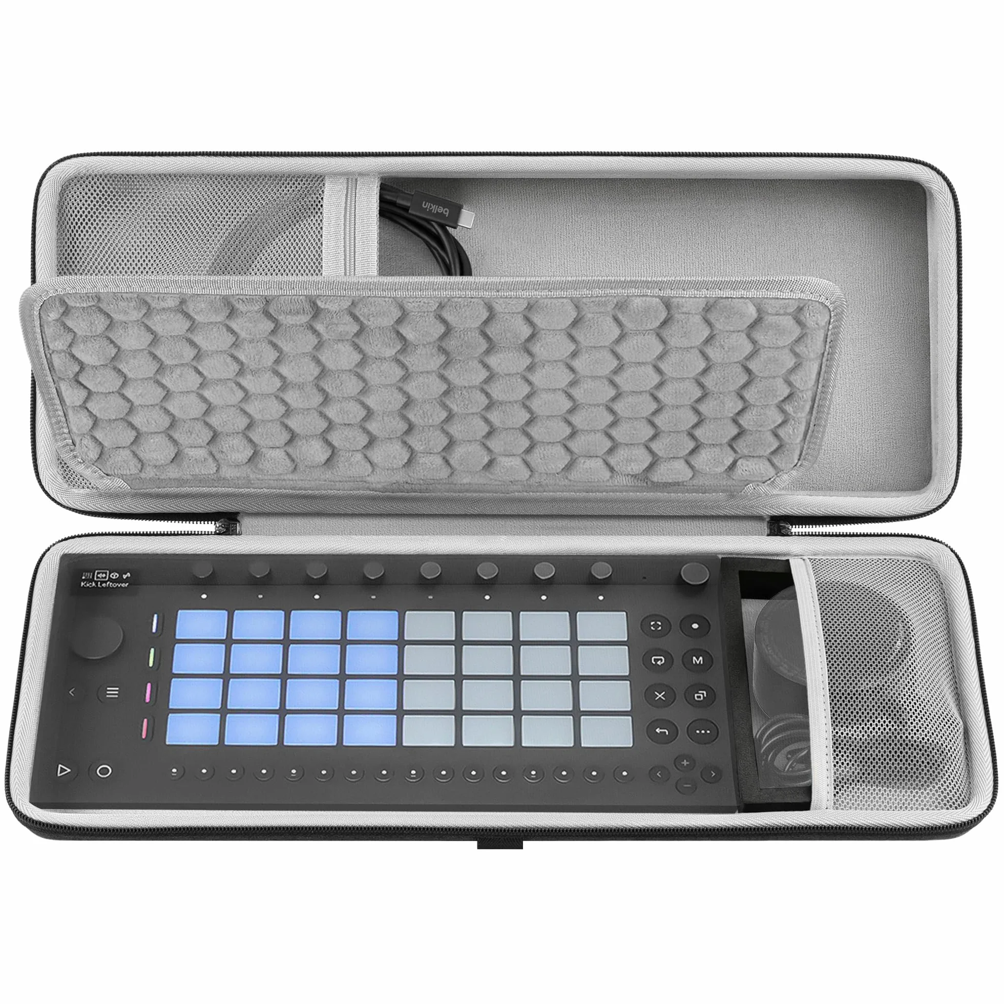 Geekria twarda walizka podróżna kompatybilna z Ableton Move, torba do przenoszenia audiosamplera (ciemnoszara)