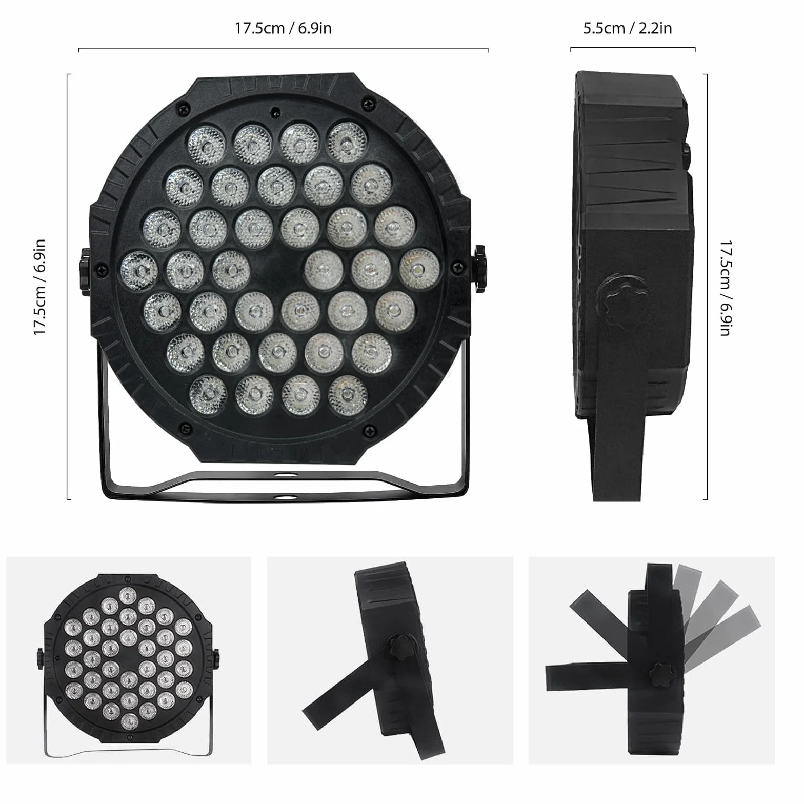 LED Par 36 RGB DMX512 oświetlenie dyskotekowe z pilotem, 7 trybów, światło sceniczne DJ