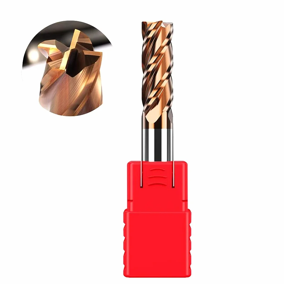 ASNOMY VHM Frez z twardym metalowym trzpieniem, AlTiN powlekany 55 HRC 4 cięcie, wiercenie, frezowanie, proste, zanurzane, CNC, węglik wolframu (8 mm)
