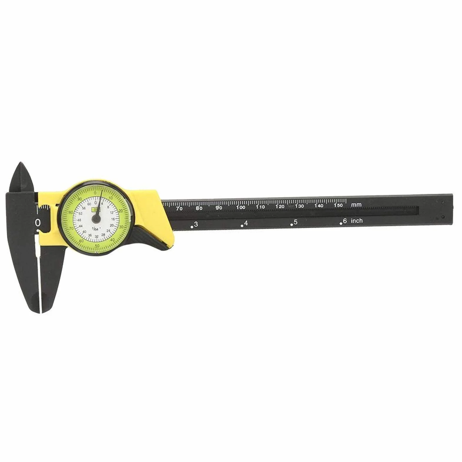 GOTOTOP Suwmiarka do pomiaru mikrometrów ze stali nierdzewnej, 0-150 mm, cyfrowa suwmiarka z wyświetlaczem LCD, dokładność 0,1 mm, do pomiarów zewnętrznych, wewnętrznych i głębokości (żółta (angielska))