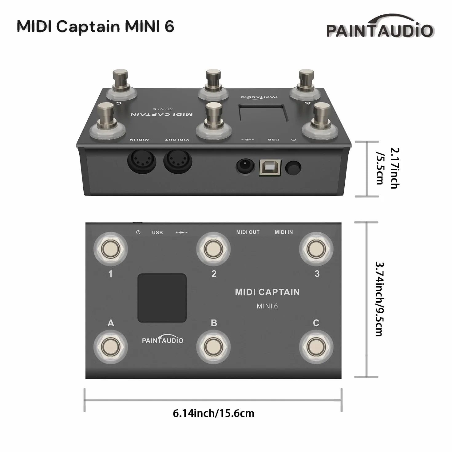 PAINTAUDIO MIDI Captain NANO 4/MINI 6 kontroler nożny wielofunkcyjny, syntezator, klawiatura USB-MIDI, oprogramowanie muzyczne, obsługa Bias, obsługa wszystkich PC/CC/Note commander (MIDI Captain MINI