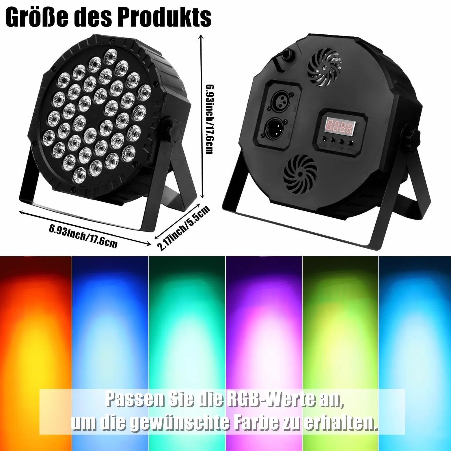 Oświetlenie sceniczne, 36 diod LED RGB, oświetlenie dyskotekowe, DMX, reflektor z pilotem zdalnego sterowania, 4 tryby pracy, do baru, na scenę, imprezę, DJ, Halloween, Boże Narodzenie – 8