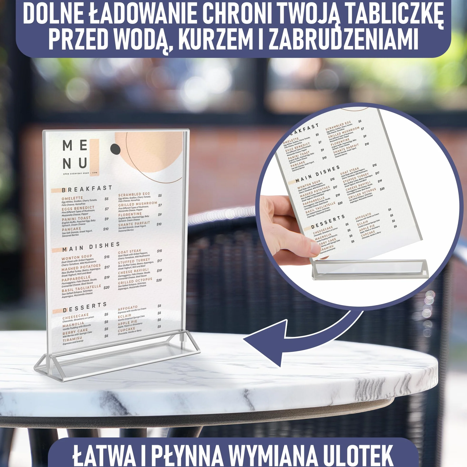 Dwustronne Srebrne Ramki A5, Zestaw 6 Szt., Akrylowe Uchwyty Na Numery Stolików, Przezroczyste Stojaki Na Tabliczki, Srebrne Ramki Na Numery Stolików Weselnych, Uchwyty Na Menu I Zdjęcia Na Wydarzenia