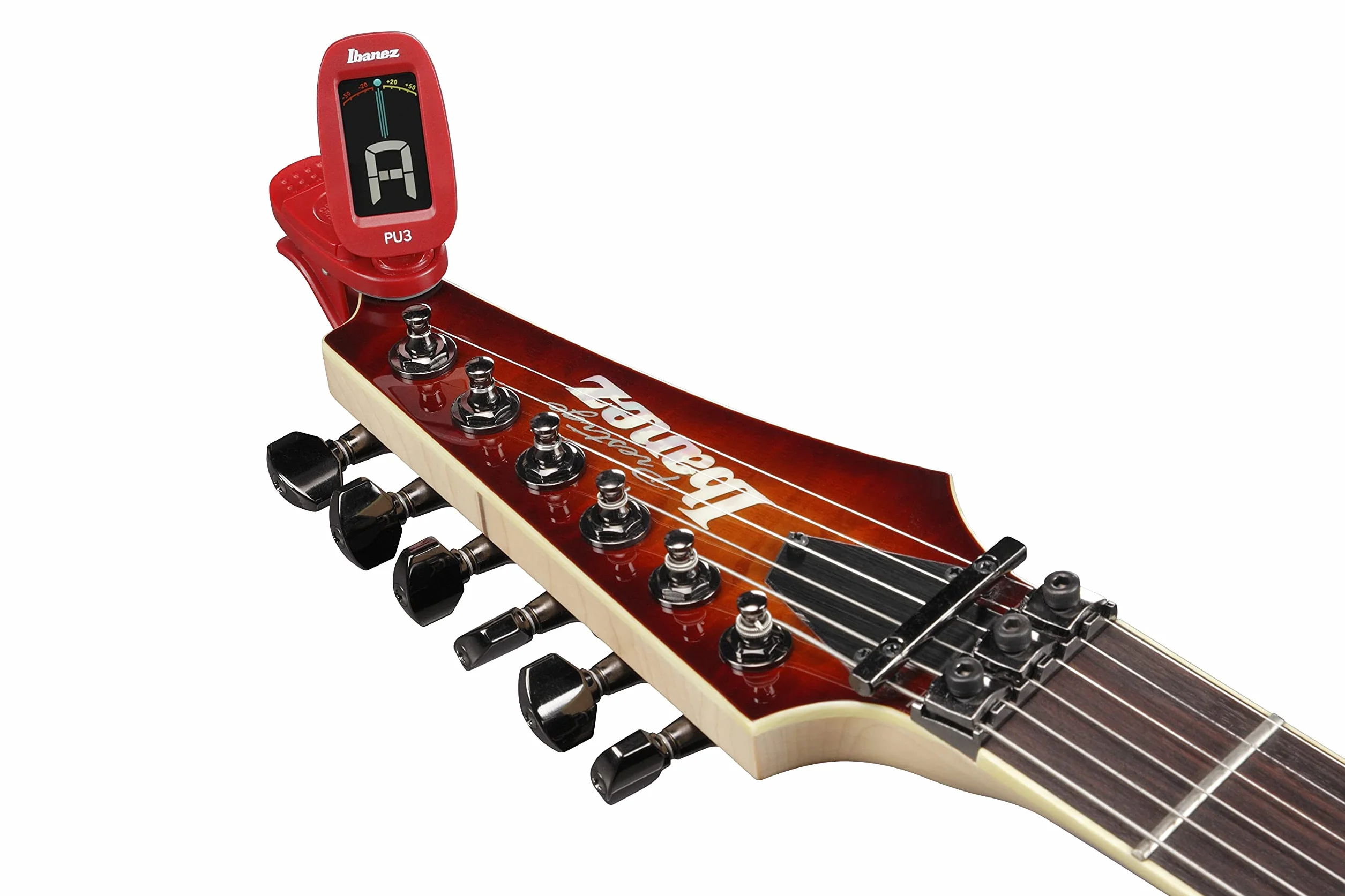 Ibanez stroik chromatyczny/automatyczny z klipsem - czerwony (PU3-RD)