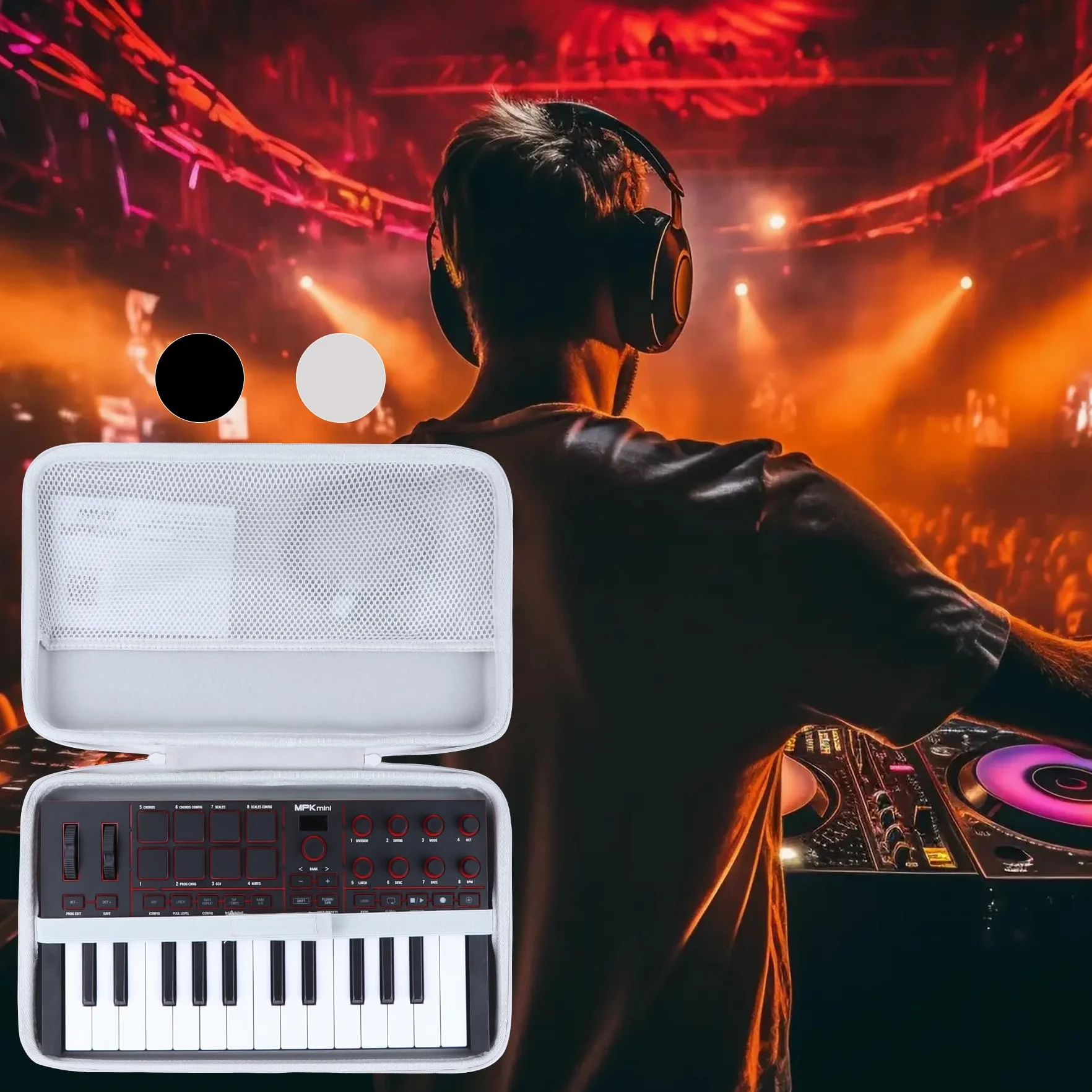 Lebakort Twardy futerał kompatybilny z Akai Professional MPK Mini IV klawiatura MIDI USB-C (szary)