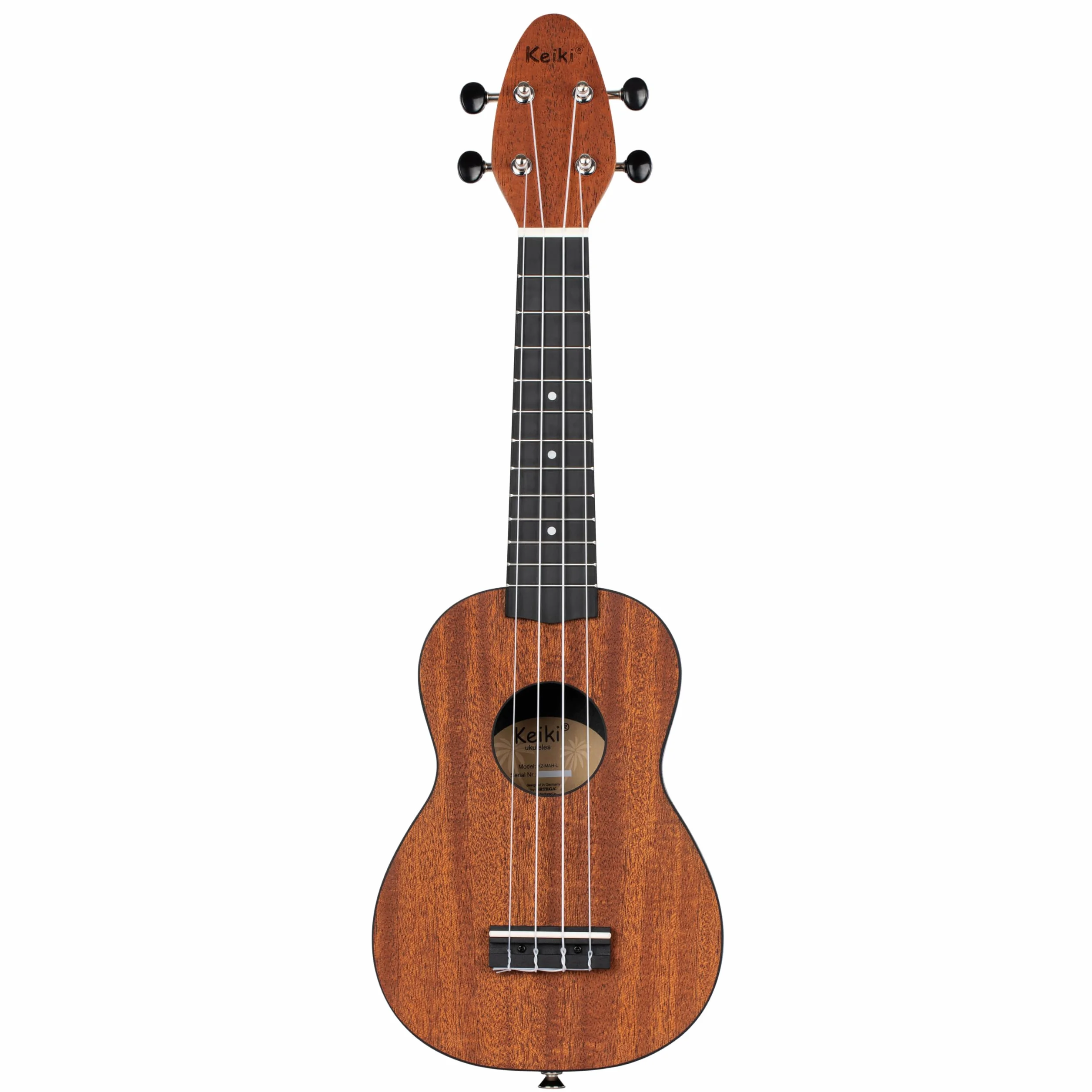 Ortega Guitars Leworęczne Ukulele Sopranowe – Akustyczne – Seria Keiki K2 – w Zestawie z Akcesoriami – Mahoń/ABS, Wykończenie Naturalne (K2-MAH-L)