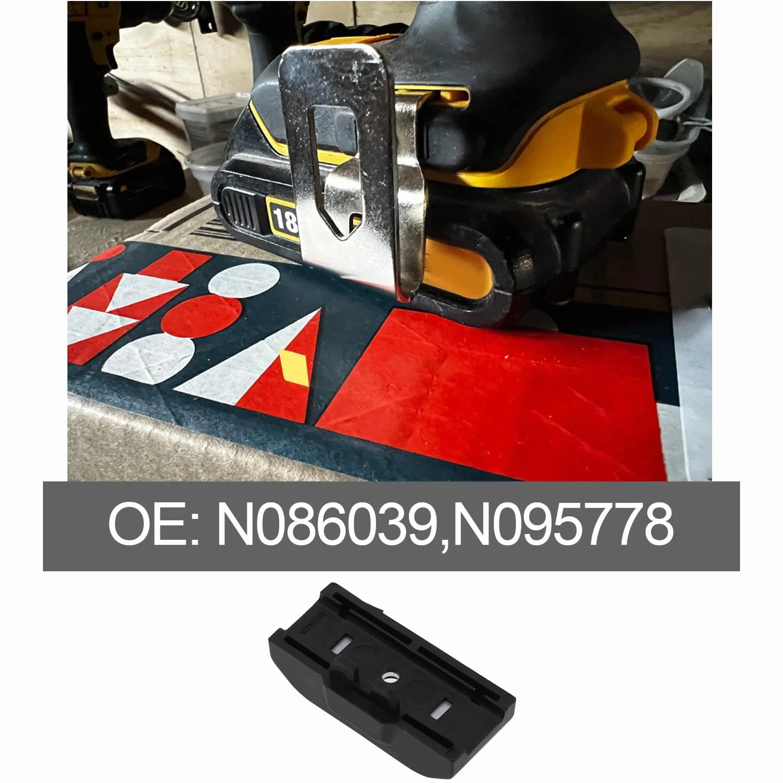 Zacisk na pasek N169778 i magnetyczny uchwyt bitowy N095778 kompatybilny z DeWALT DCD796 DCF887 DCD996 DCD780 DCD785 DCD720 DCD732 DCD735 DCD980 DCD985 DCD980 DCD9L2