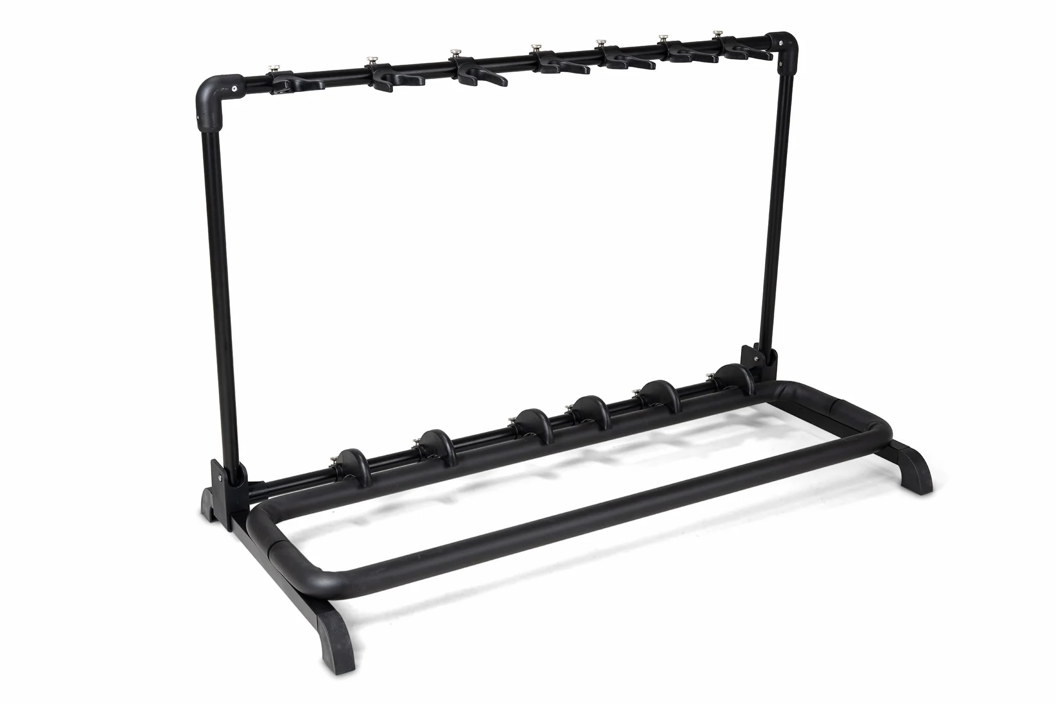 GEWA stojak na gitary Multi-stojak - na 7 instrumentów - regulowany - również do gitar Roundback, czarny, GS-107B