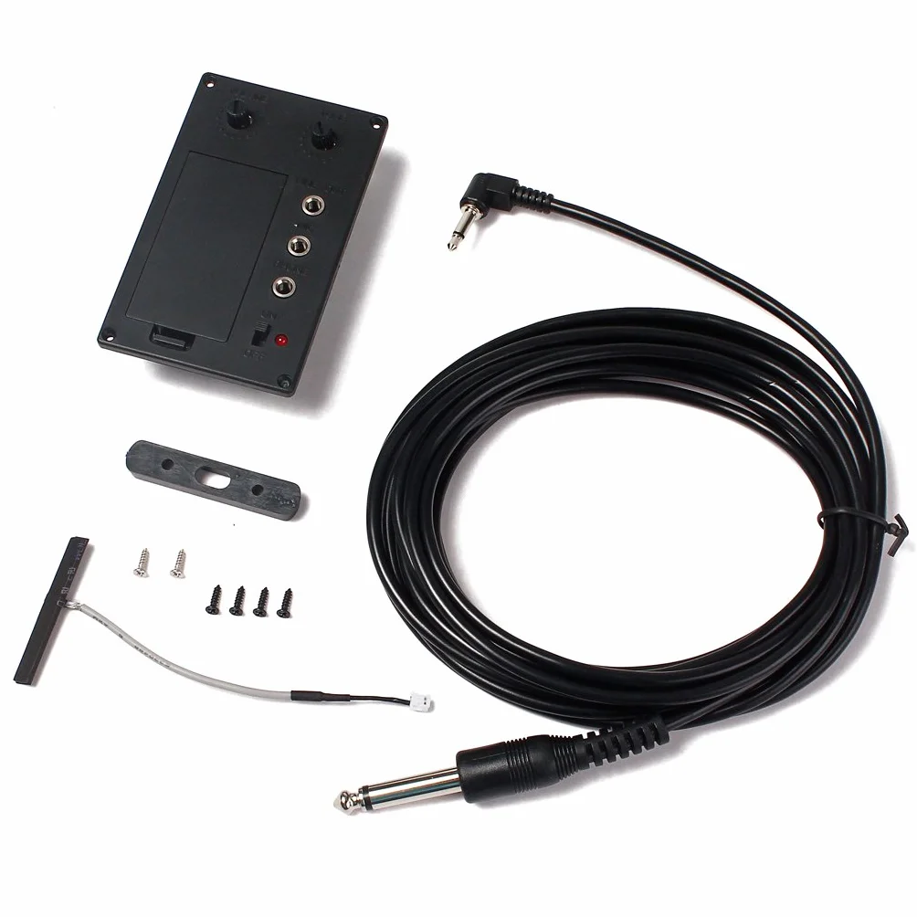 Alnicov Electric Violin Silent EQ odbiornik dźwięku Piezo ze słuchawkami i zestawem kabli wtykowych