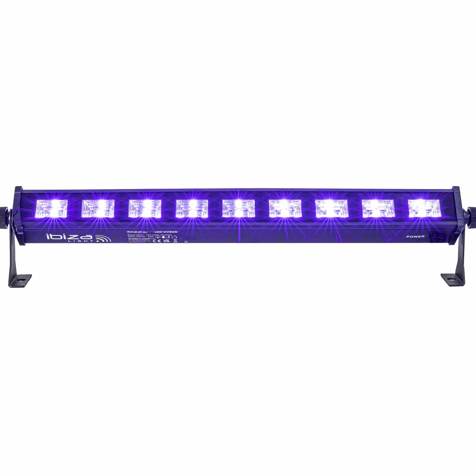 Ibiza - LED-UVBAR - listwa efektowa UV z 9 diodami LED o mocy 3 W każda, światło czarne - Czarny