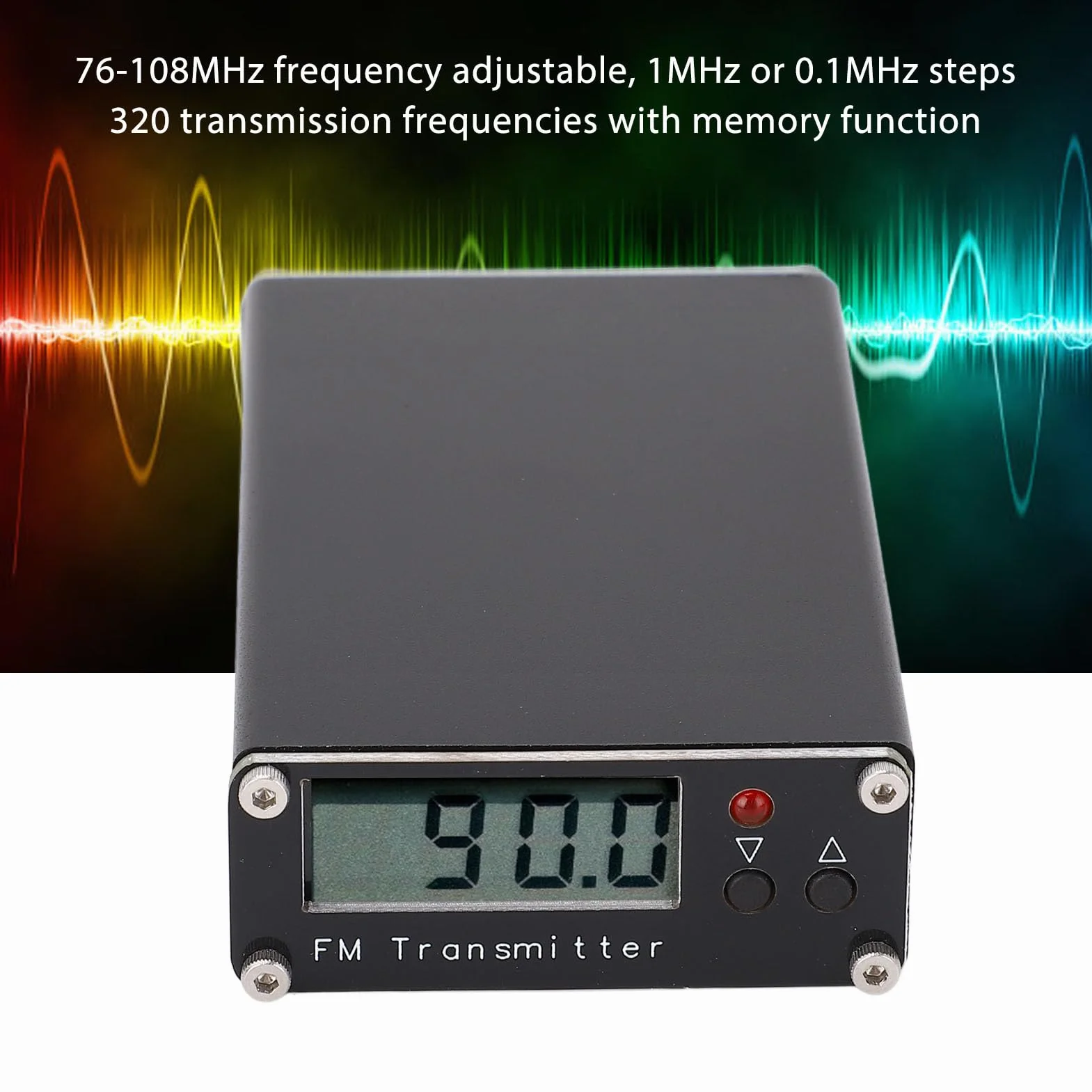 Cryfokt Nadajnik FM, Dalekiego Zasięgu 2000 M, Stereofoniczna Stacja Radiowa FM z Gniazdem Audio 3,5 Mm, 76 do 108 MHz, do Drive, Parkingu Przy Kinie, Szkolnego Supermarketu